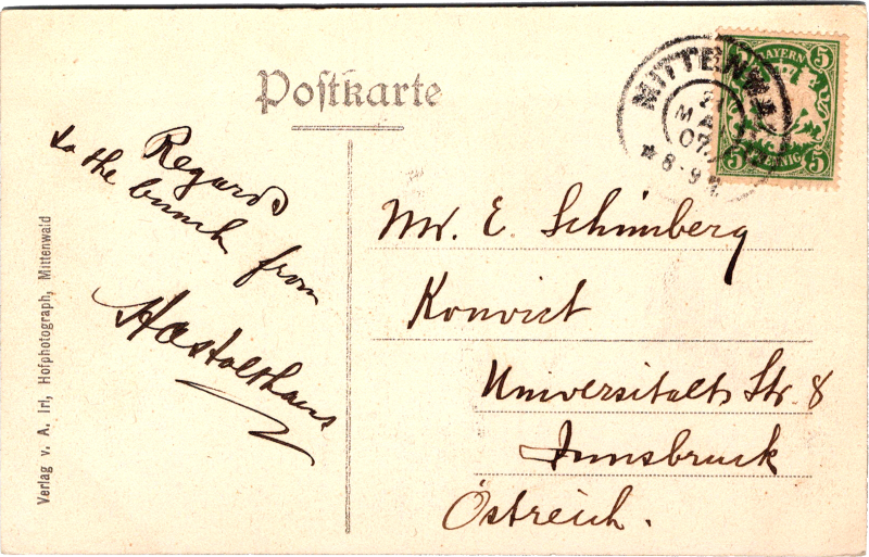post card back