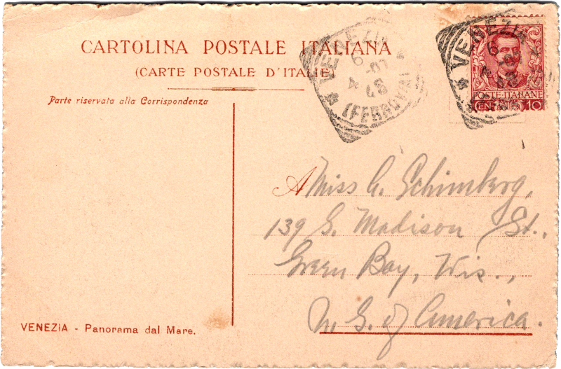 post card back