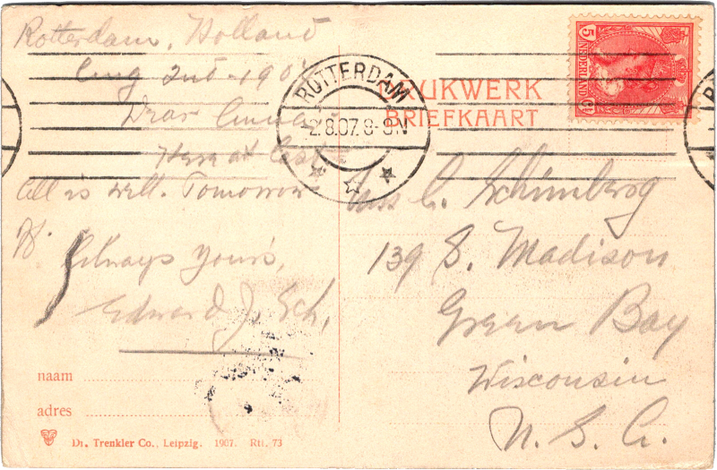 post card back