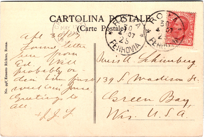 post card back