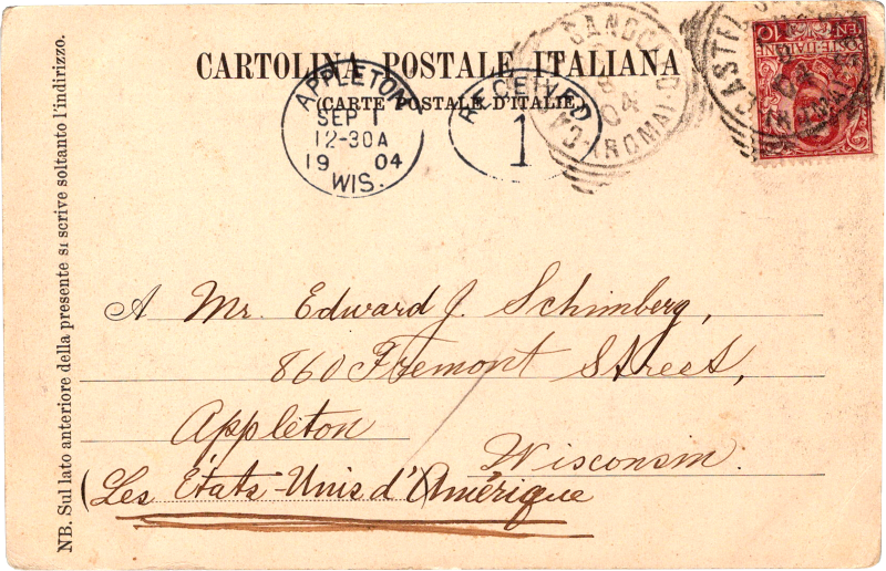 post card back