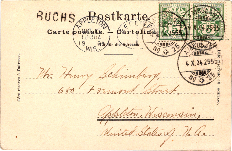 post card back