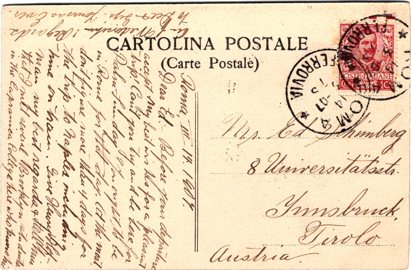 post card back