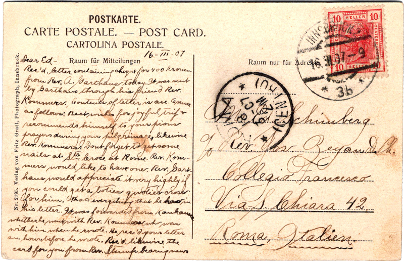 post card back
