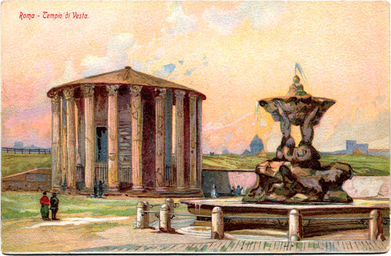 a stone structure with a statue in front of it