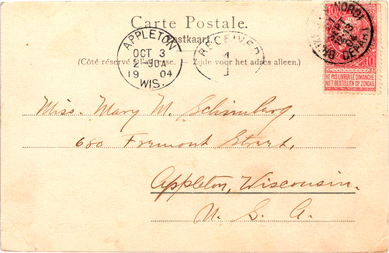 post card back