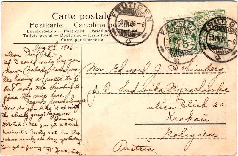 post card back