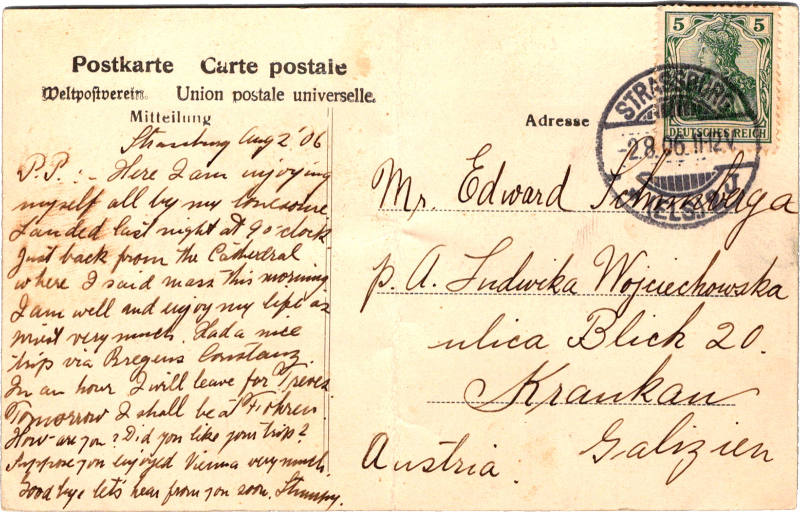 post card back
