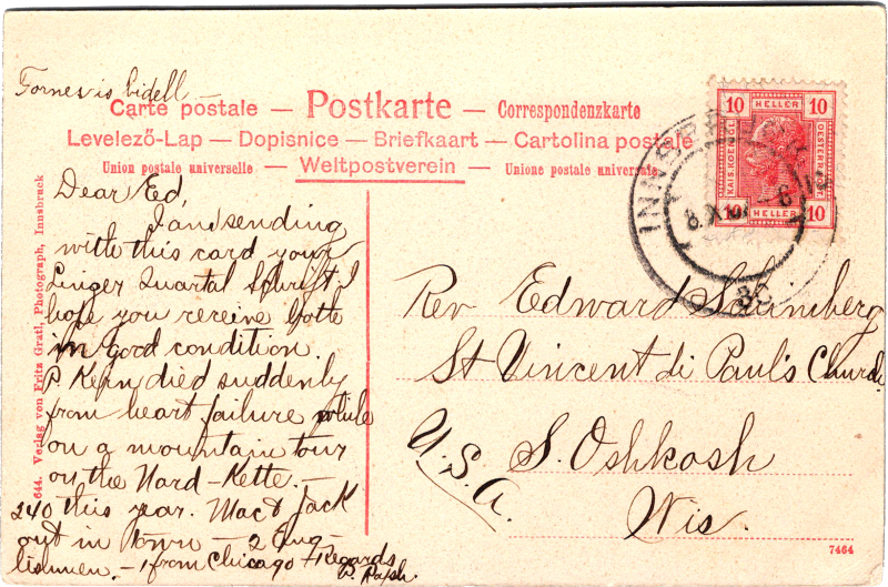post card back