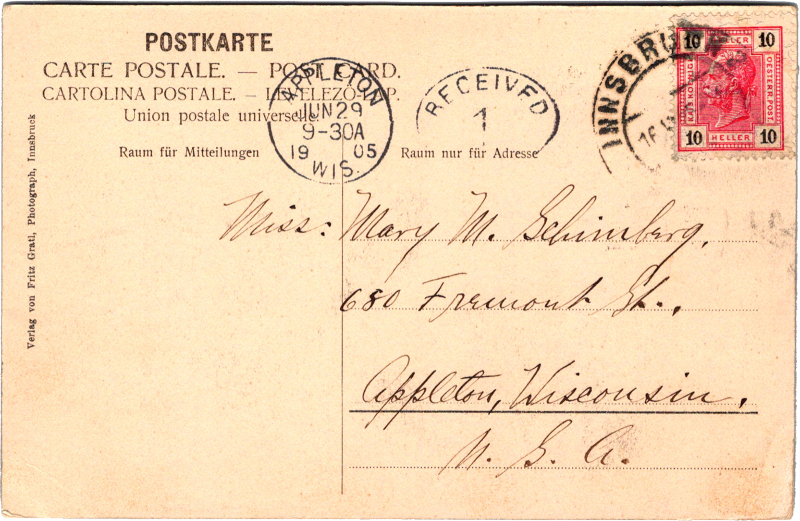 post card back