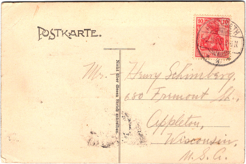 post card back
