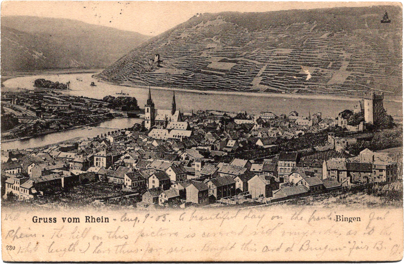 a town with a river and hills