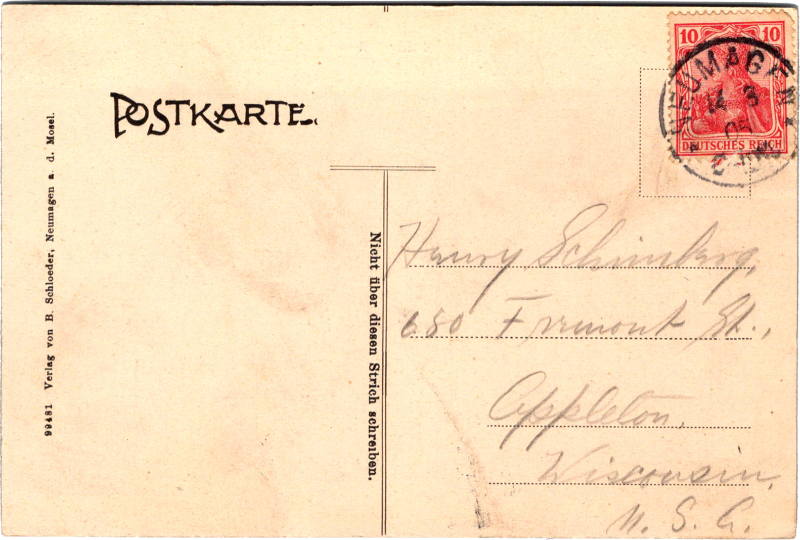 post card back