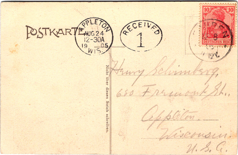 post card back