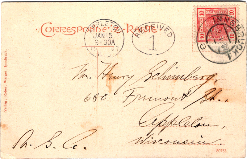 post card back