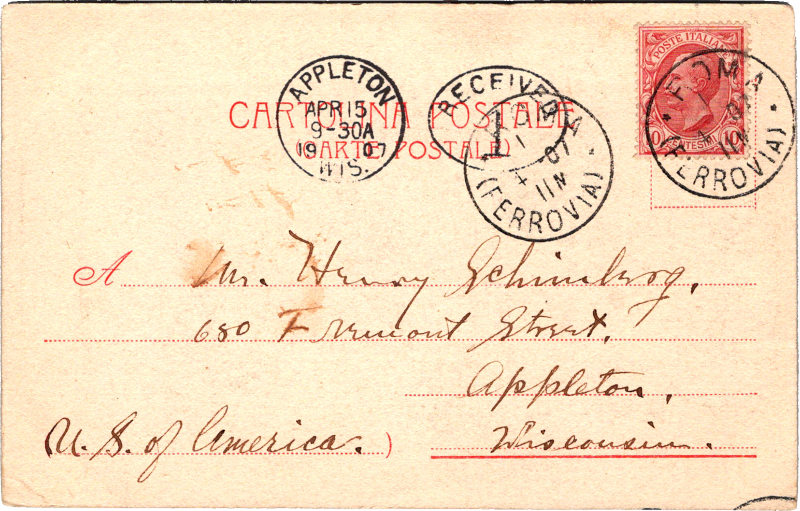 post card back