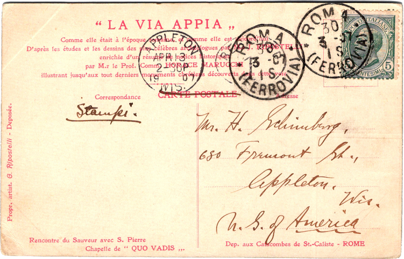 post card back