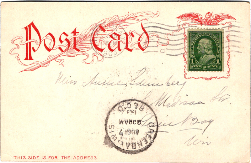 post card back