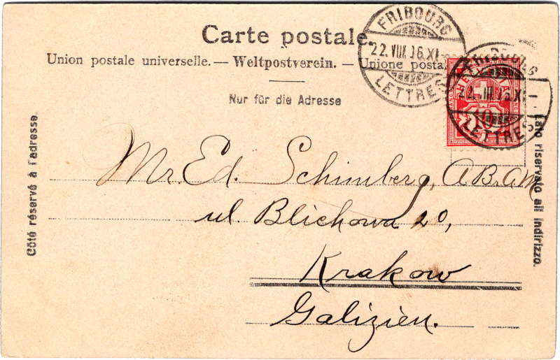 post card back